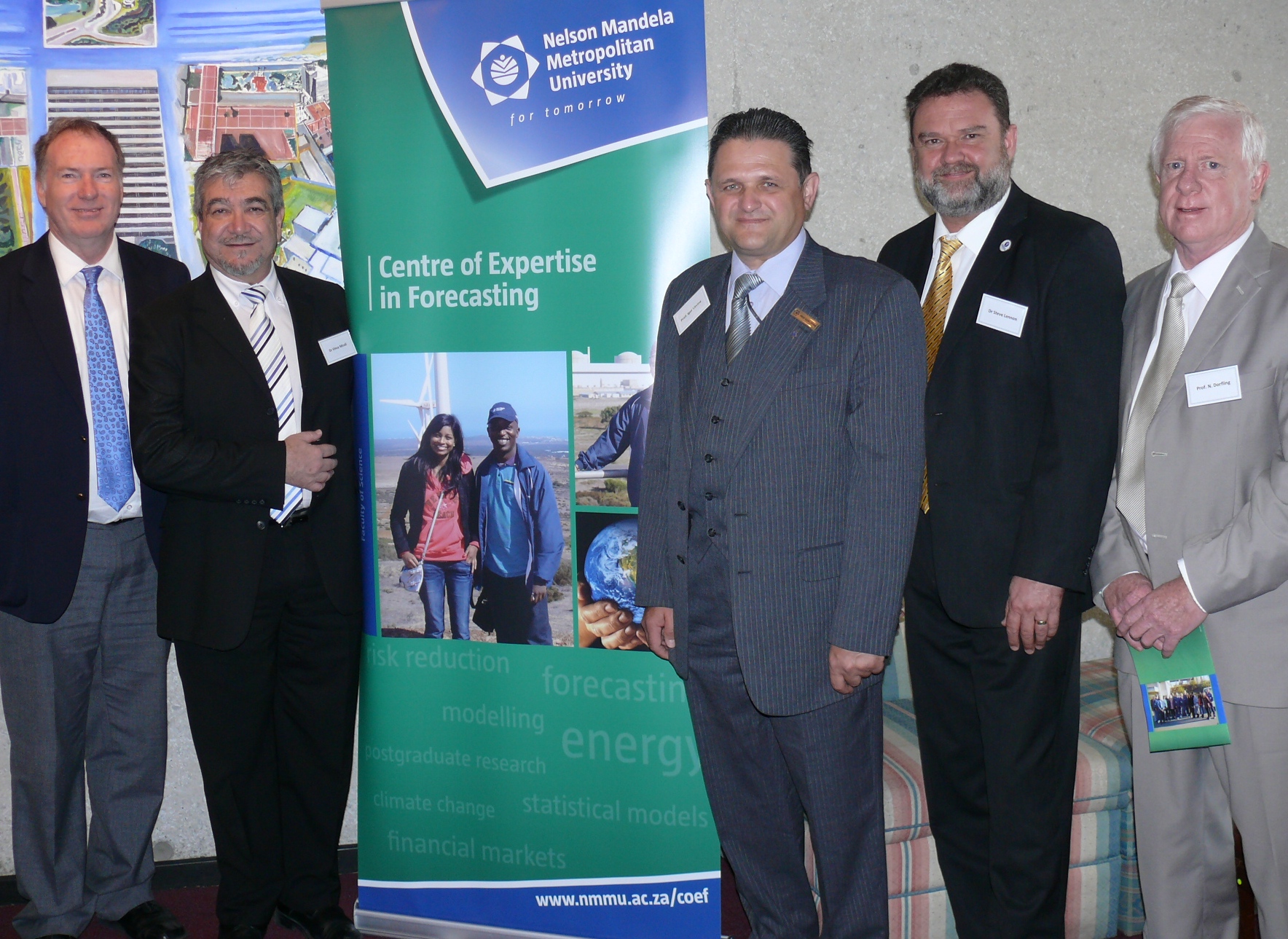 Dean of Science Prof. Leich, Dr. Micali, Prof. Litvine, Dr. Lennon & Dean of Business & Econ. Sciences Prof. Dorfling